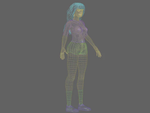 Basic cute Woman V33012 3D Model
