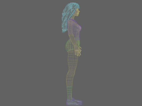 Basic cute Woman V33012 3D 모델