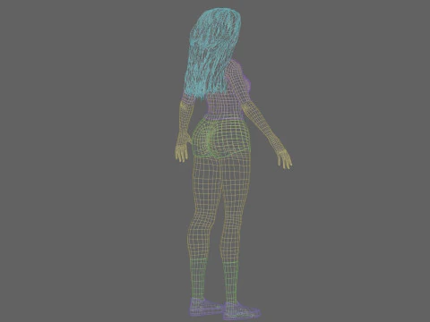 Basic cute Woman V33012 3D Model