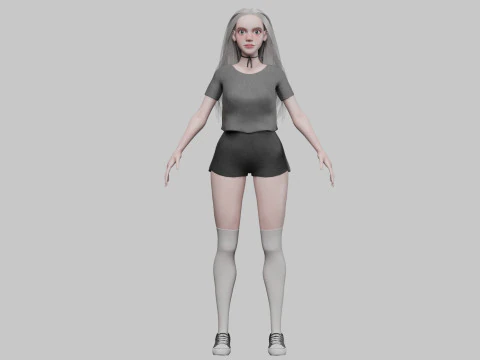 Basic sweet Woman V32448 3D Model