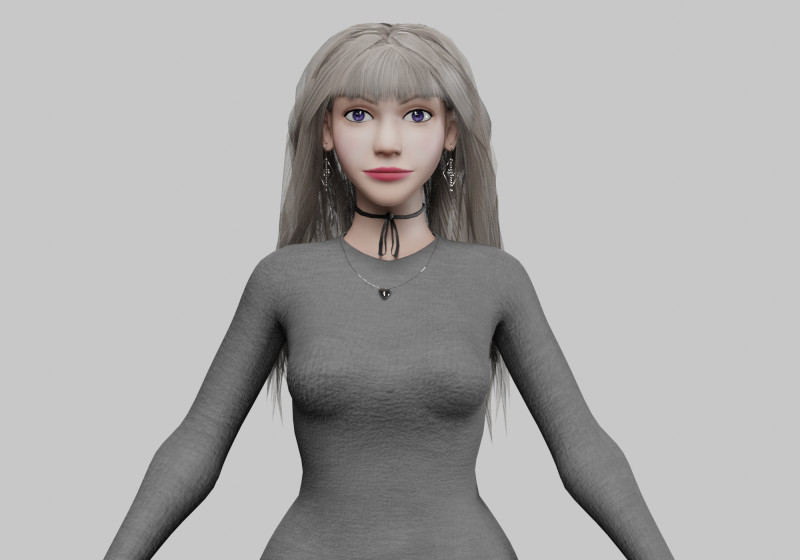 Beautiful cute Woman V30757 Modelo 3D .c4d .max .obj .3ds .fbx .stl .blend