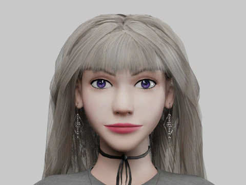 Beautiful cute Woman V30757 3D Model
