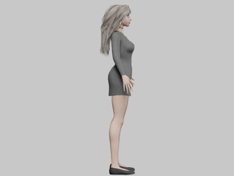 Beautiful cute Woman V30757 3D Model