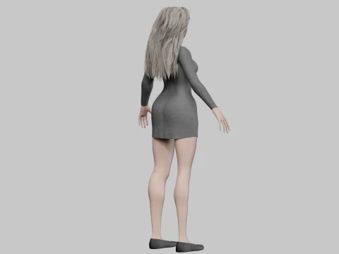 Beautiful cute Woman V30757 3D Model