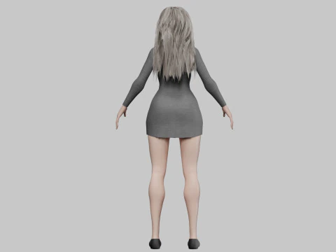 Beautiful cute Woman V30757 3D Model