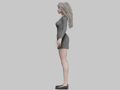 Beautiful cute Woman V30757 3D Model