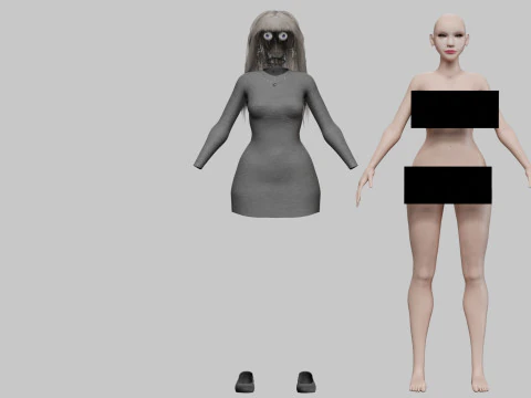 Beautiful cute Woman V30757 3D Model