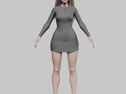 Beautiful cute Woman V30757 Modelo 3D