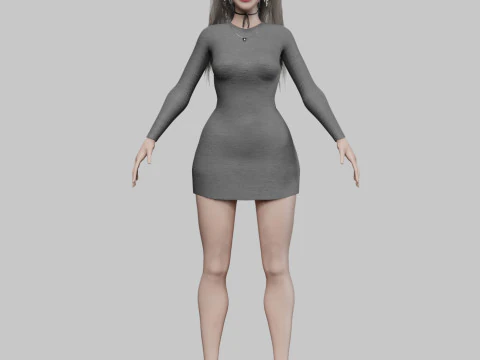 Beautiful cute Woman V30757 3D Model