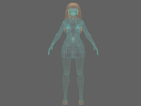 Beautiful cute Woman V30757 3D Model