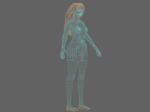 Beautiful cute Woman V30757 3D Model