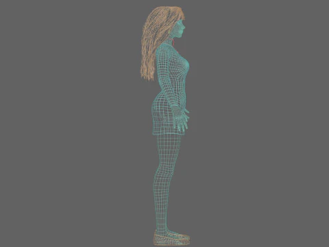 Beautiful cute Woman V30757 3D Model