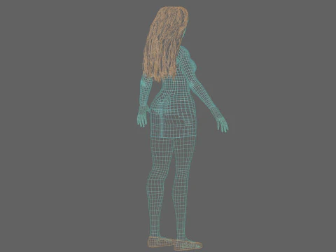 Beautiful cute Woman V30757 3D Model