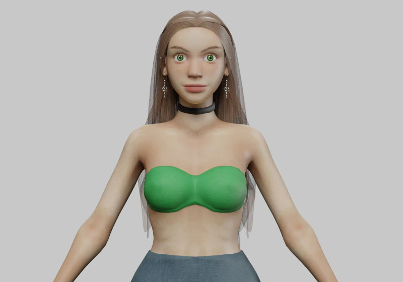 Beautiful Pretty Woman V32418 3D Model .c4d .max .obj .3ds .fbx .stl .blend