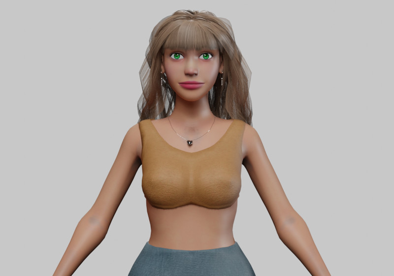 Beautiful young woman V33065 Modelo 3D .c4d .max .obj .3ds .fbx .stl .blend