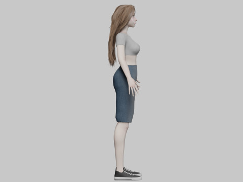 Cartoon cute Woman V34685 3D Model