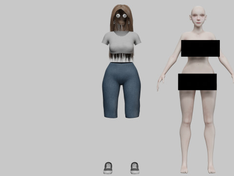 Cartoon cute Woman V34685 3D Model