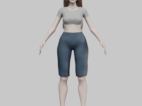 Cartoon cute Woman V34685 3D Model