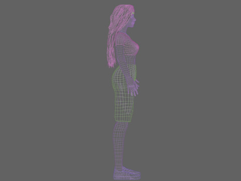 Cartoon cute Woman V34685 3D Model