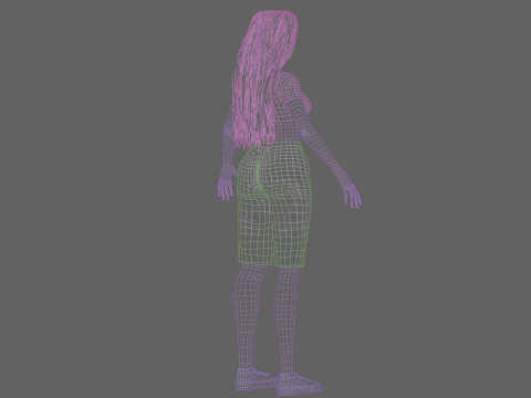 Cartoon cute Woman V34685 3D Model