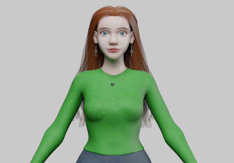 Cartoon Pretty Woman V36241 3D मॉडल .c4d .max .obj .3ds .fbx .stl .blend