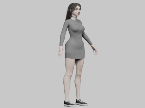 Classic cute Woman V35251 Modèle 3D