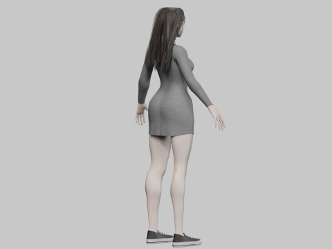 Classic cute Woman V35251 Modèle 3D