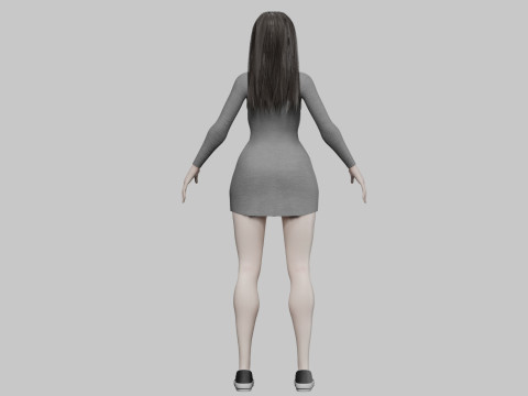 Classic cute Woman V35251 Modèle 3D