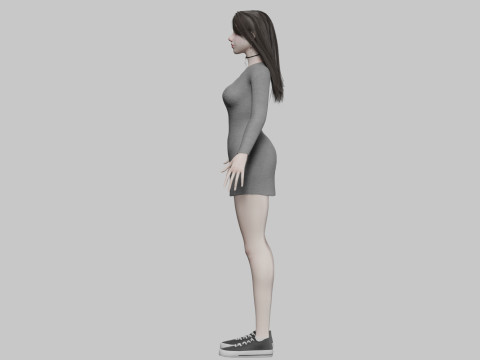 Classic cute Woman V35251 Modèle 3D