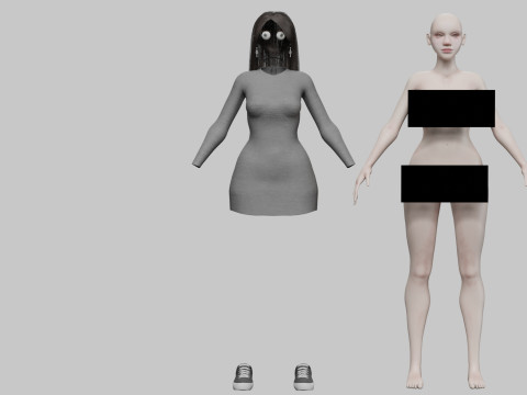 Classic cute Woman V35251 Modèle 3D