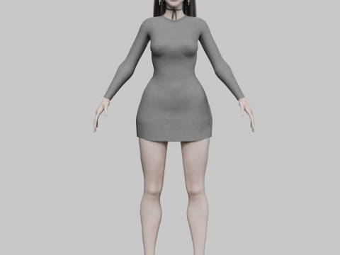 Classic cute Woman V35251 Modèle 3D