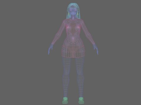 Classic cute Woman V35251 Modèle 3D