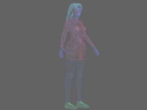 Classic cute Woman V35251 Modèle 3D