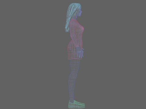 Classic cute Woman V35251 Modèle 3D