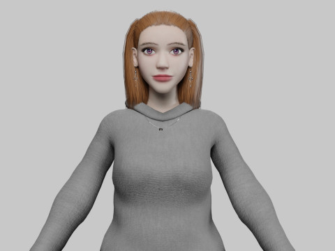 Cool cute Woman V24163 Modèle 3D