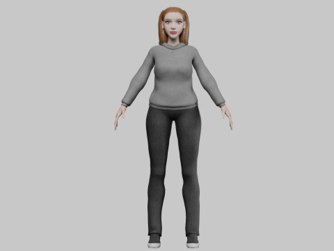 Cool cute Woman V24163 Modelo 3D