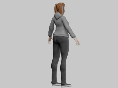 Cool cute Woman V24163 Modelo 3D