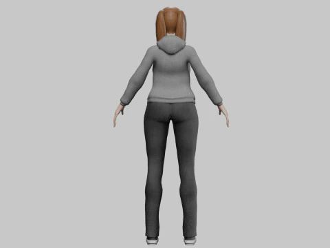 Крутая милая женщина V24163 3D Модель