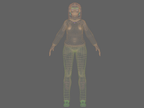 Cool cute Woman V24163 Modelo 3D