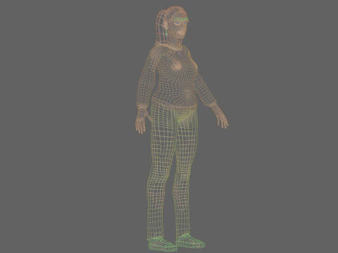 Крутая милая женщина V24163 3D Модель