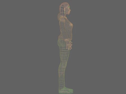 Крутая милая женщина V24163 3D Модель