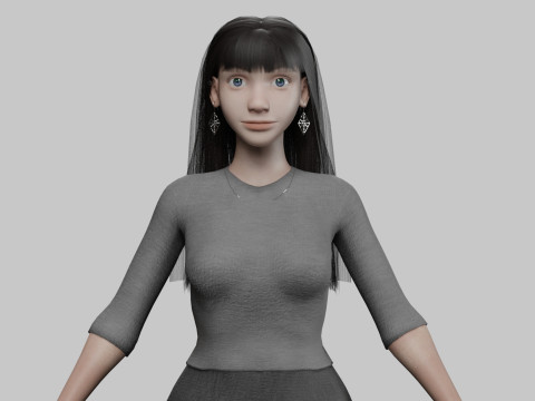 Cute Basic Woman V33878 3D Model