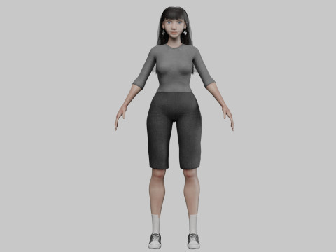 Cute Basic Woman V33878 3D Модель