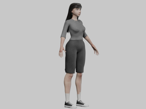 Cute Basic Woman V33878 3D Модель