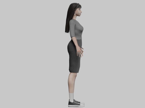 Cute Basic Woman V33878 3D Модель