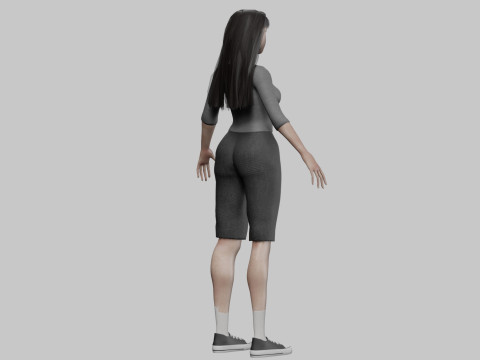 Cute Basic Woman V33878 3D Модель