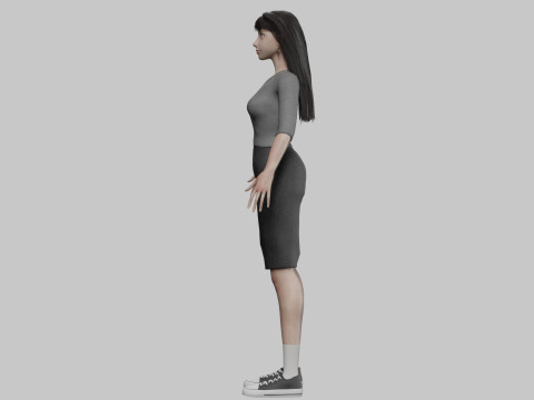 Cute Basic Woman V33878 3D Модель