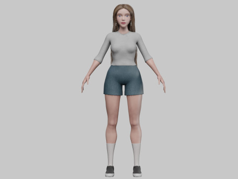 Cute Cartoon woman V37468 3D Model
