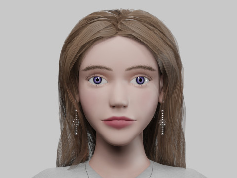 Cute Cartoon woman V37468 3D Model