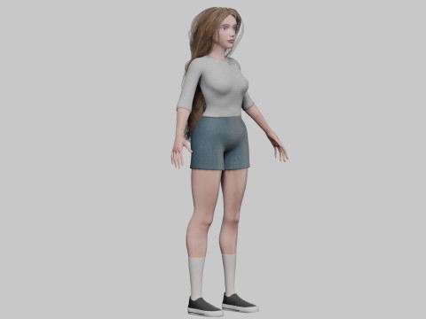Cute Cartoon woman V37468 3D Model
